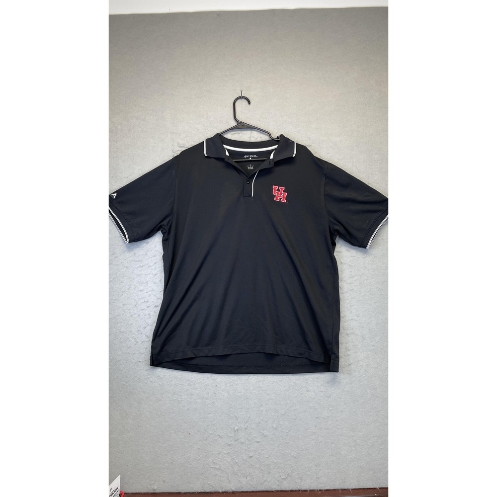 Houston Cougars Shirt Mens Large Black NCAA College Polo‎ Embroidered Logo Golf